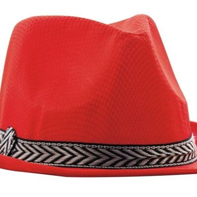 RED POLYESTER BORSALINO