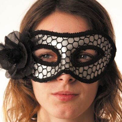 MASCHERA DI CARNEVALE IN ARGENTO E RETE