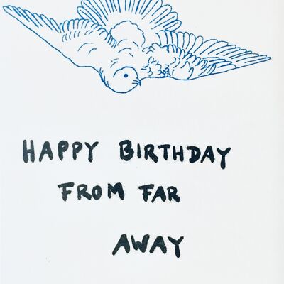 Card white dove happy birthday