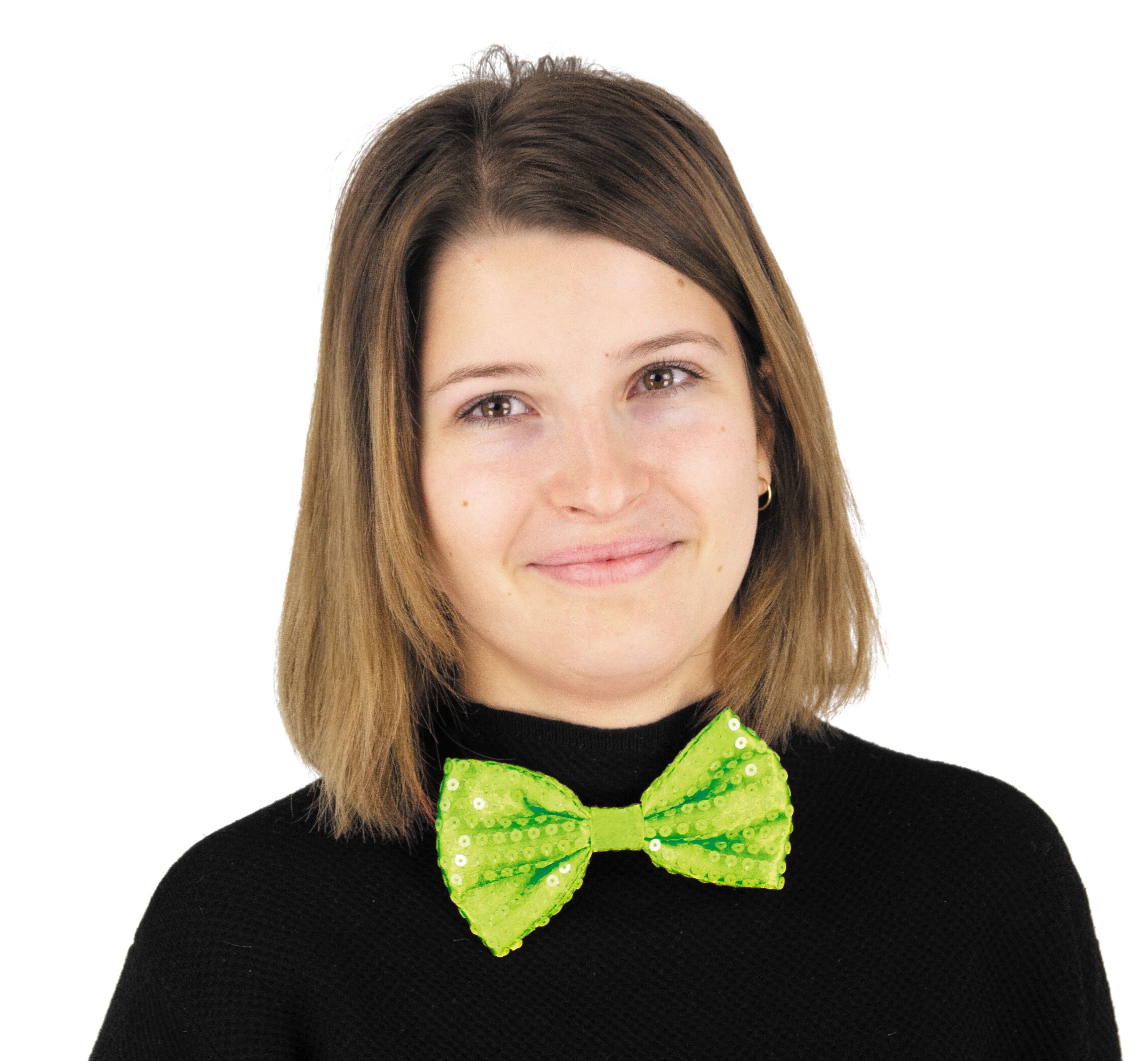 NEON GREEN SEQUIN BOW TIE