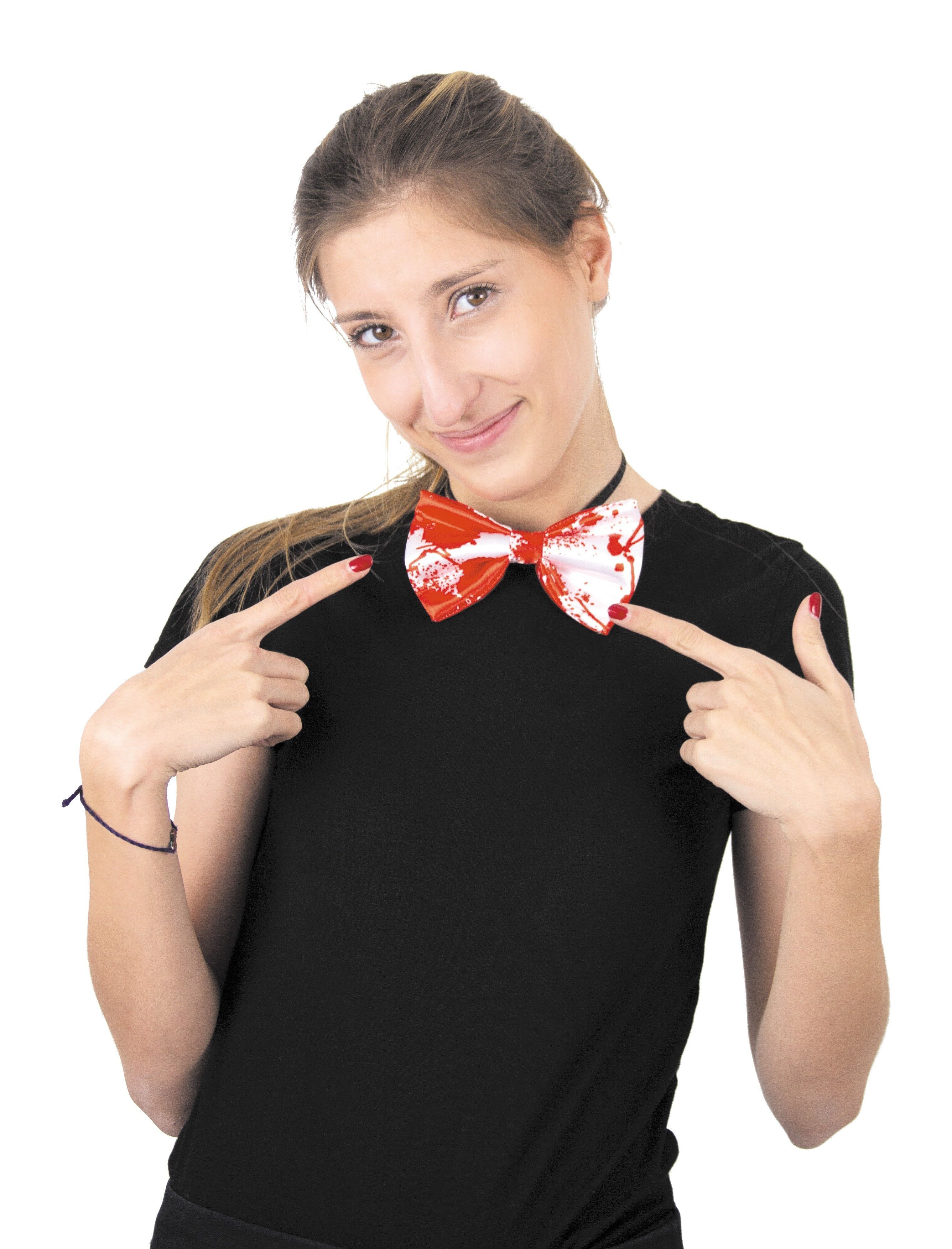 BLOODY WHITE BOW TIE