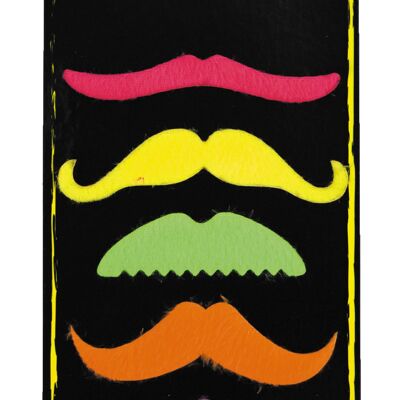MOUSTACHES PARTY NEON X 5
