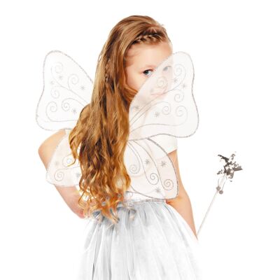 CHILDREN'S SILVER SEQUIN FAIRY SET