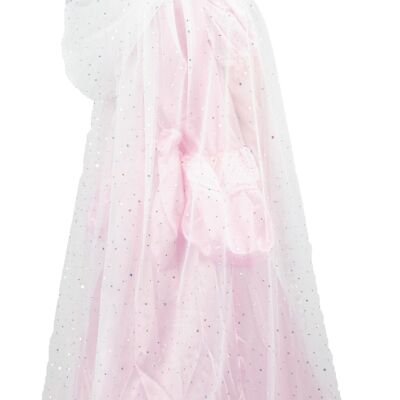 CAPE PRINCESSE PLUME BLANCHE ET ARGENT ENFANT