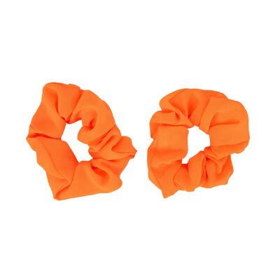 SET OF 2 FLUORESCENT ORANGE SCRUNCHIES