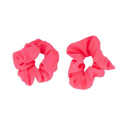 SET OF 2 NEON PINK SCRUNCHIES
