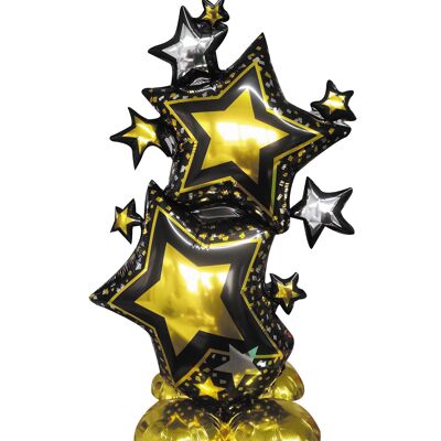 MYLAR BALLOON STARS AND GOLD FOIL