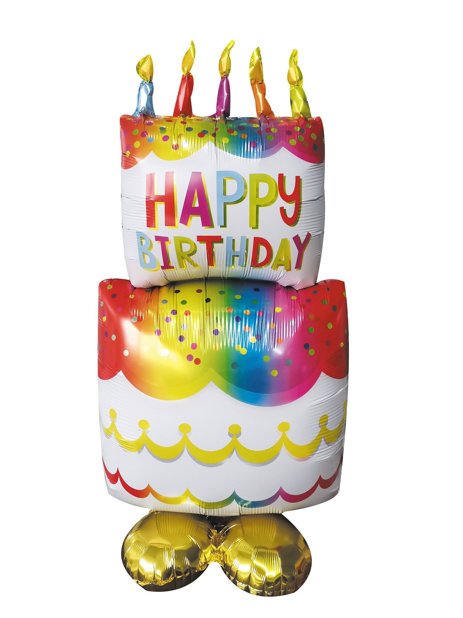 TORTA DI COMPLEANNO IN MYLAR A PALLONCINO MULTICOLORE