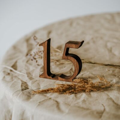 Juego de números de mesa de madera del 1 al 10, números independientes para bodas, eventos y recepciones.
