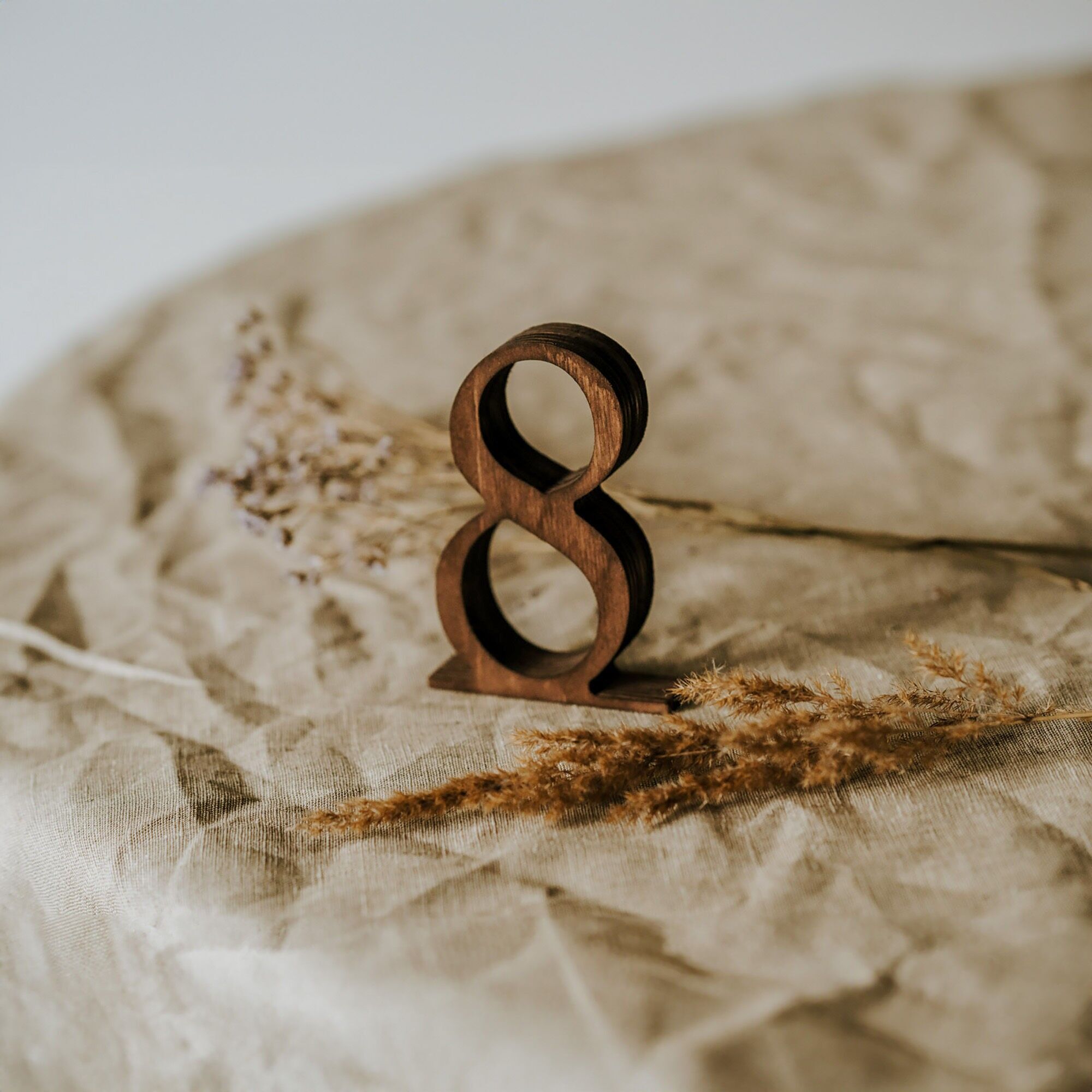 Set of 1–10 Wooden Table Numbers, Freestanding Numbers for Weddings, Events, and Receptions