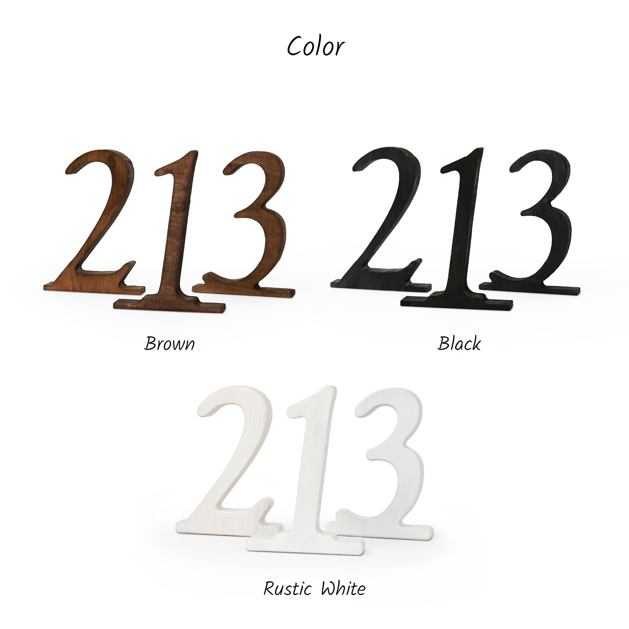 Set of 1–10 Wooden Table Numbers, Freestanding Numbers for Weddings, Events, and Receptions