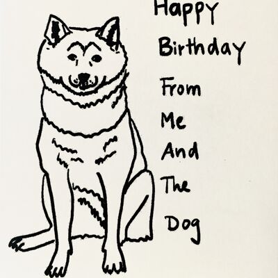 Tarjeta de feliz cumpleaños de Shiba Inu