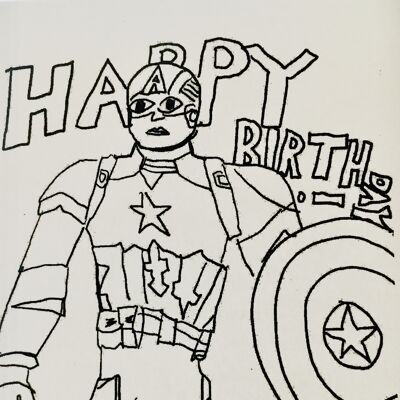 Tarjeta de feliz cumpleaños del Capitán América