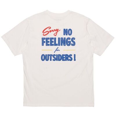 Camiseta blanca de manga corta "No Feelings"