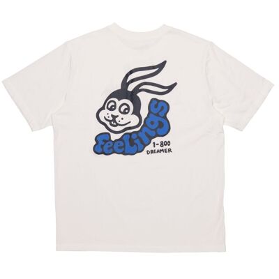 Camiseta de manga corta de conejo blanca