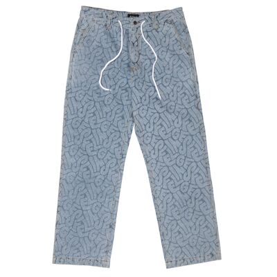 Pantalones Maker Blue AOP Denim