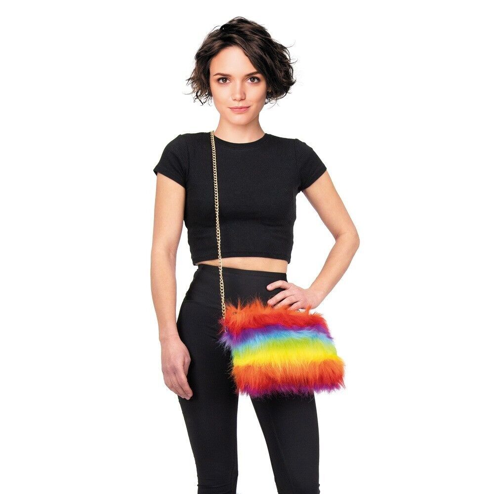 BORSA IN PELLICCIA ARCOBALENO