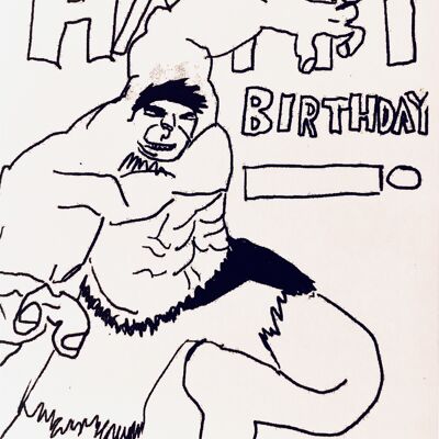 Tarjeta de feliz cumpleaños de Hulk