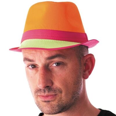 Cappello Trilby arancione neon