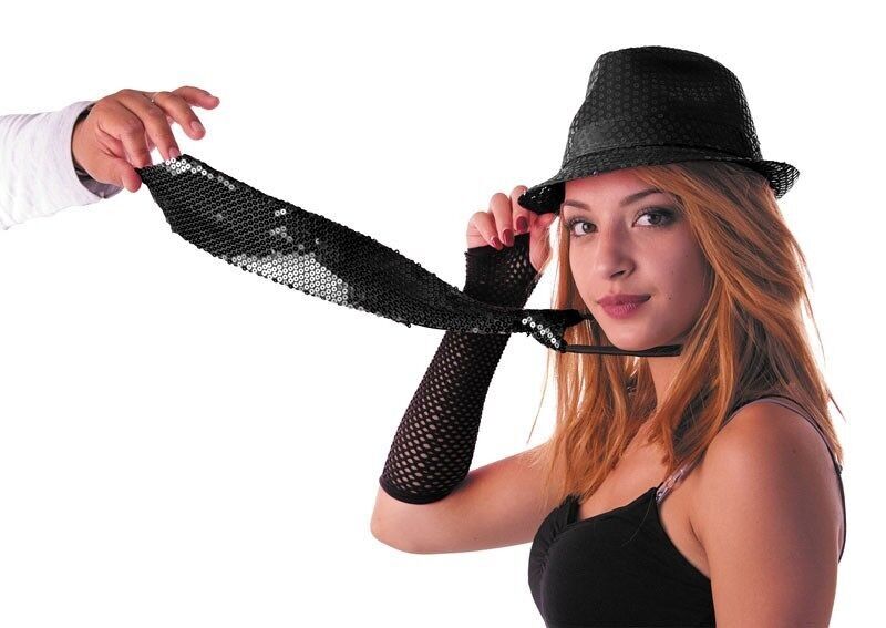 CRAVATTA CON PAILLETTES NERE