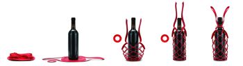 SET - Emballage bouteille VINSTRIP® + TAG rouge "Le meilleur vin..." 10