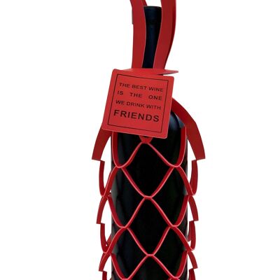 SET - VINSTRIP® bottle packaging + TAG red "The best wine..."