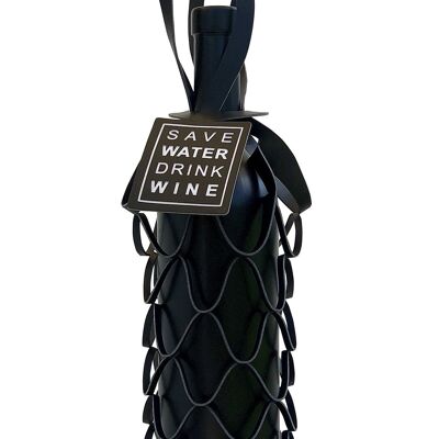 SET - Confezione bottiglia VINSTRIP® + TAG nera "Save water..."