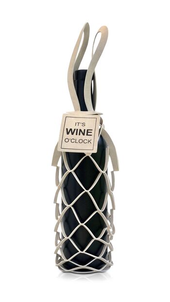 SET - Emballage bouteille VINSTRIP® + TAG beige "It's wine o'clock" 7