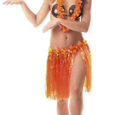 GONNA HAWAIIANA ARANCIONE DI LUSSO 45 CM