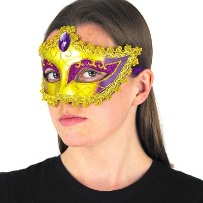 MASQUE VENITIEN VIOLET ET OR