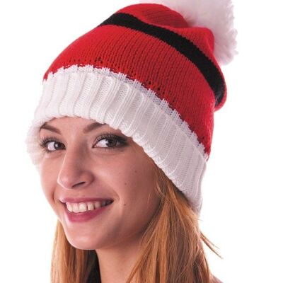 GORRO DE NAVIDAD DE PUNTO ROJO