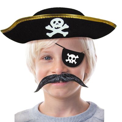 CAPPELLO DA PIRATA PER BAMBINI IN FELTRO NERO
