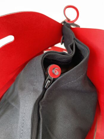 VINSTRIP® BAG - sac à main en maille design rouge / noir 10