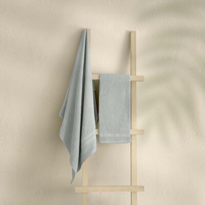 Koza Home Likya Ensemble de serviettes 2 pièces 100 % coton à bordure grise 1006A 70 x 140 - 50 x 90