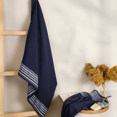 Koza Home Limira Ensemble de serviettes 2 pièces bleu marine Dowry 50 x 90-70 x 140 2256 50 x 90 - 70 x 140