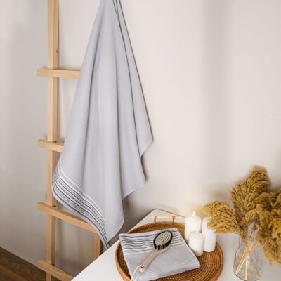 Koza Home Limira Ensemble de serviettes 2 pièces Gris Dowry 50 x 90-70 x 140 2257 50 x 90 - 70 x 140