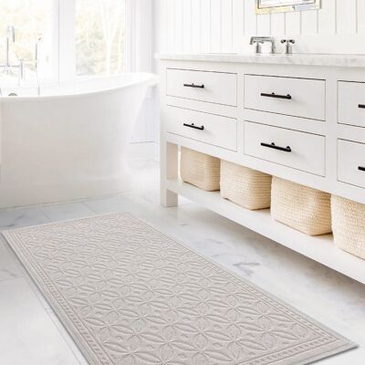 Koza Halı Country 100% Cotton Kilim Cream Bath Mat Corridor and Entrance Carpet 120x180 8598 120 x 180