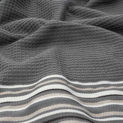 Koza Home Limira 2-Piece Anthracite Dowry Towel Set 50x90-70x140 2254 50 x 90 - 70 x 140