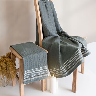 Koza Home Limira 2-Piece Green Dowry Towel Set 50x90-90x150 2260 50 x 90 - 90 x 150