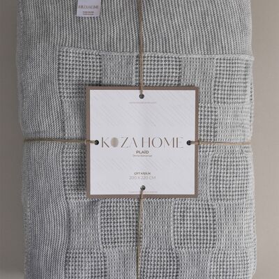 Manta doble a cuadros gris Koza Home 200x220 15005 Doble