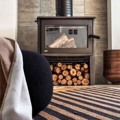 Koza Home Puf de punto esponjoso negro 8005 50 x 50