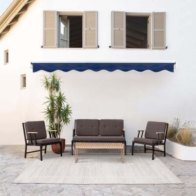 Chaise de jardin double Koza Home Mist Brown, cadre noir 6006 Double