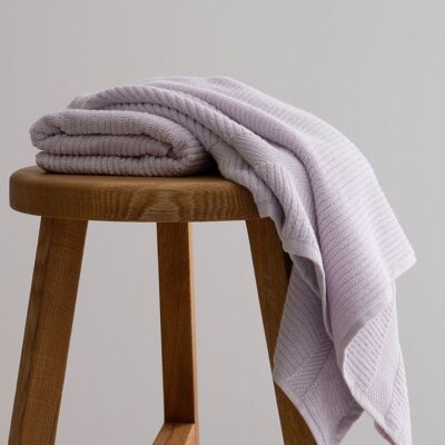 Koza Home Ivory Lilac Corduroy Micro Fiber 100% Cotton 2-Piece Hand Face Towel Set 50 X 90 - 50 X 90 1135A 50 x 90 - 50 90