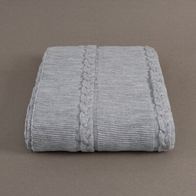 Manta individual Koza Home Trenza gris 160x220 15031 Individual