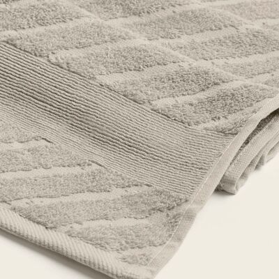 Koza Home Likya 100% cotone jacquard con bordo in visone, set di asciugamani da dote a spina di pesce, 2 pezzi, 1027A, 70 x 140 - 50 x 90