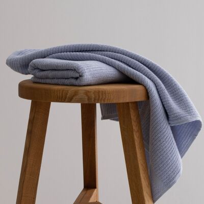 Juego de toallas de mano y faciales de microfibra 100 % algodón de pana azul marfil Koza Home, 2 piezas, 50 x 90 - 50 x 90 1136A