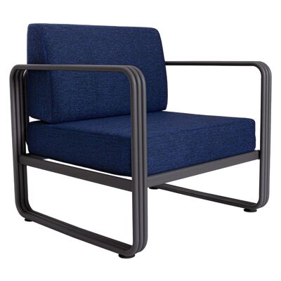 Chaise de jardin Koza Home Nea Single bleu marine, cadre anthracite 7004 Single