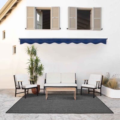 Chaise de jardin simple Koza Home Mist Beige, squelette noir 6001 simple
