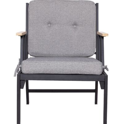 Chaise de jardin simple Koza Home Mist Grey et squelette noir 6003 simple