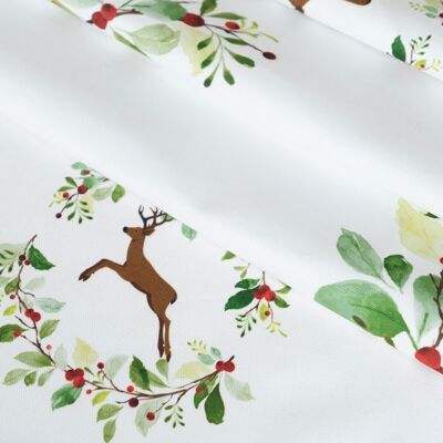Koza Home Charm Runner stampato con motivo cervo colorato, crema, 45 x 140 cm, 35260A, 45 x 140 cm